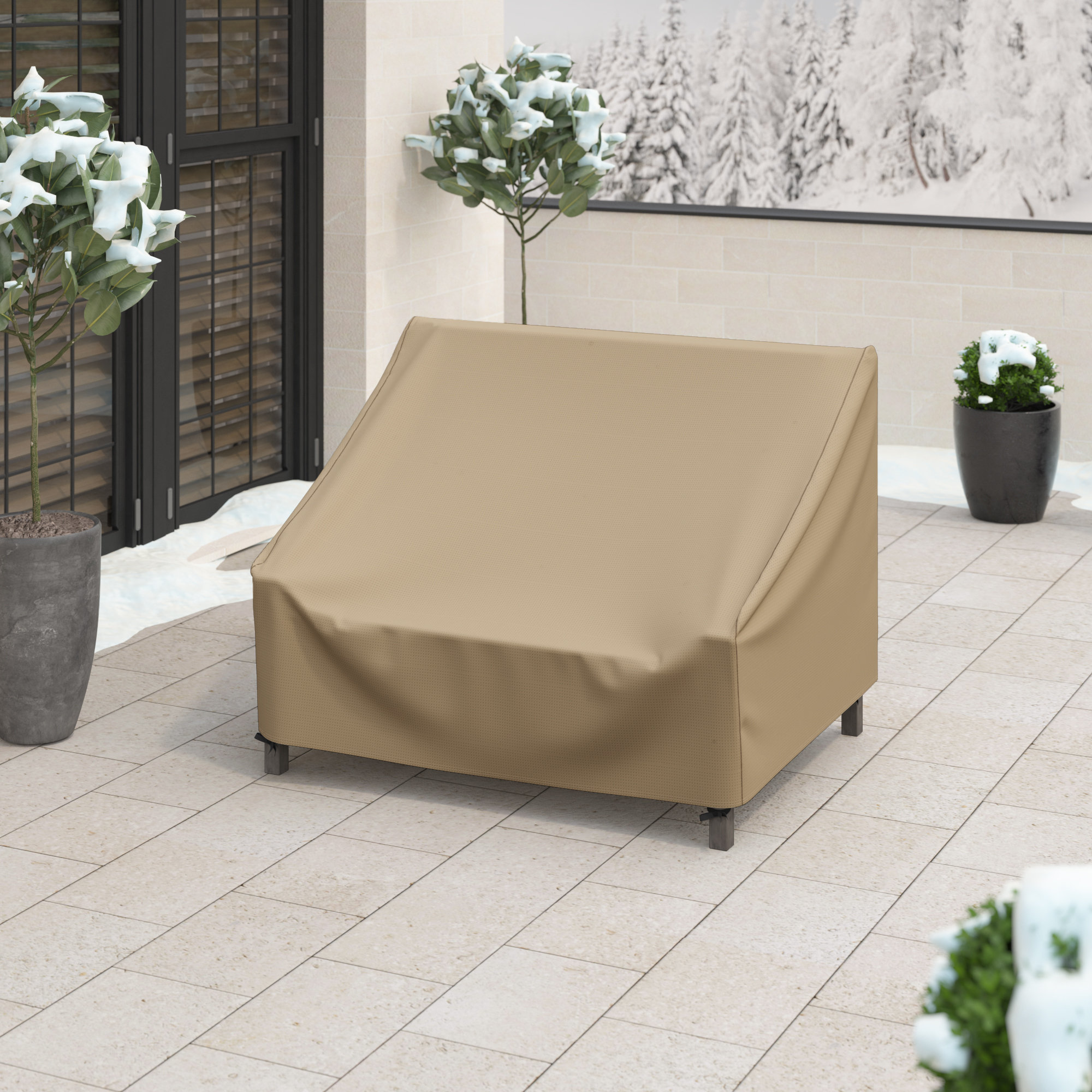 71×36×35 Scratch-Free Soft Interior Water Resistant Breathable 2 Layer Fabric Hentex Cover Outdoor Loveseat and Bench Patio Cover with Rip Stop 