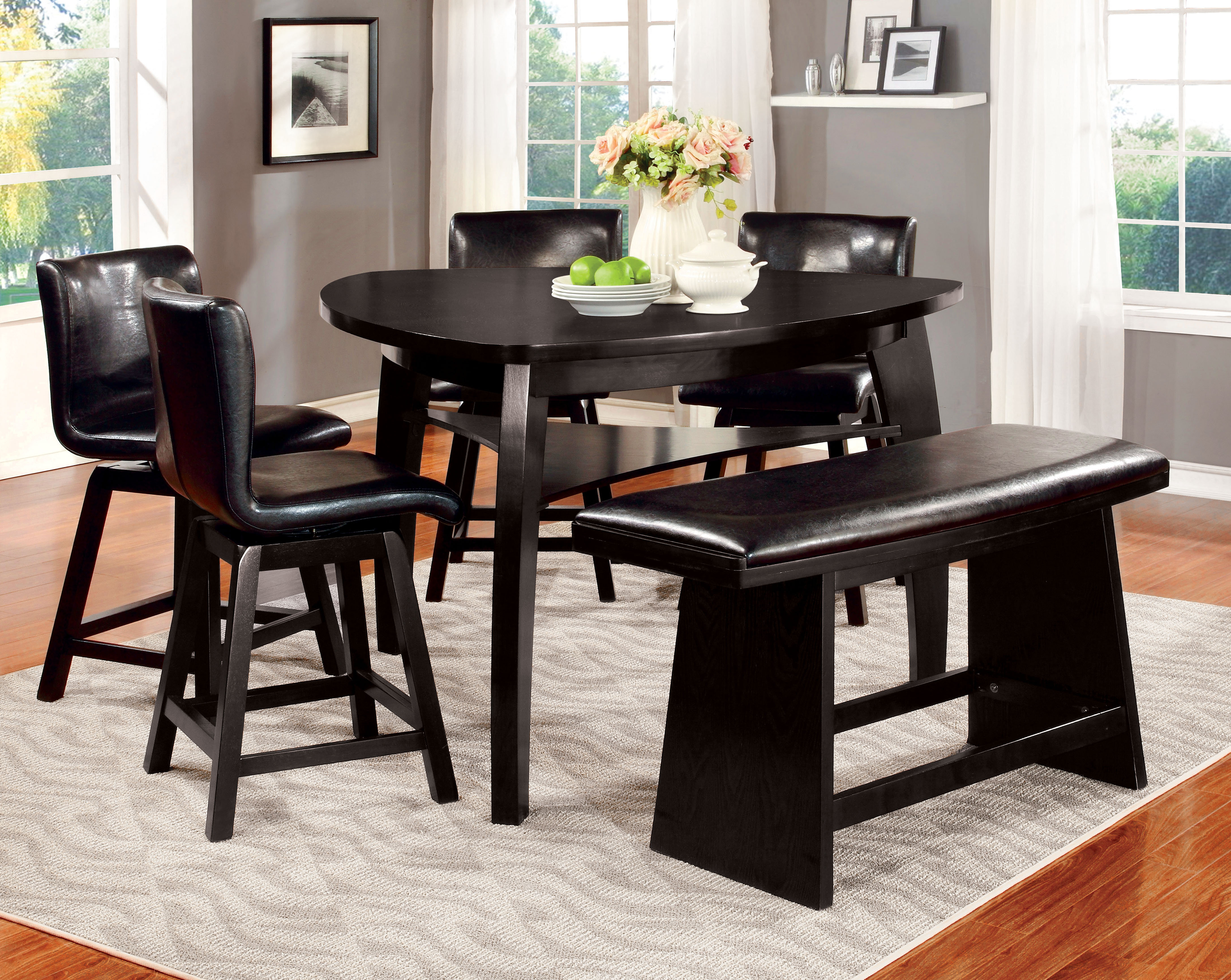 lawrence 6 piece counter height breakfast nook dining set