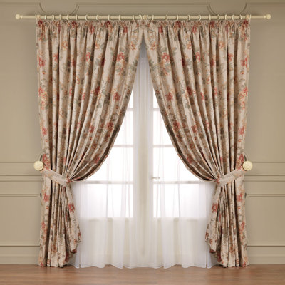 Mirabel Floralflower Pinch Pleat Curtain Panel Togas Size Per