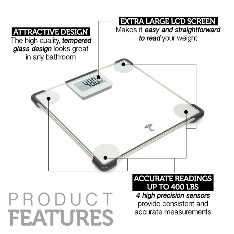 Blue ToiletTree Products 400 lb Capacity Precision Digital Glass Bathroom Scale Blue ToiletTree Products 400 lb Capacity Precision Digital Glass Bathroom Scale