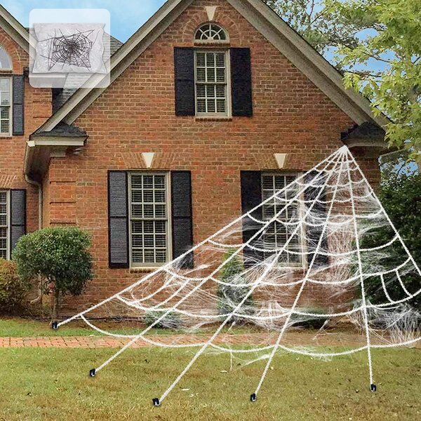 Hyde And Eek Halloween Mega Spiderweb Decoration 25 Feet W/ Hooks & Stakes New 