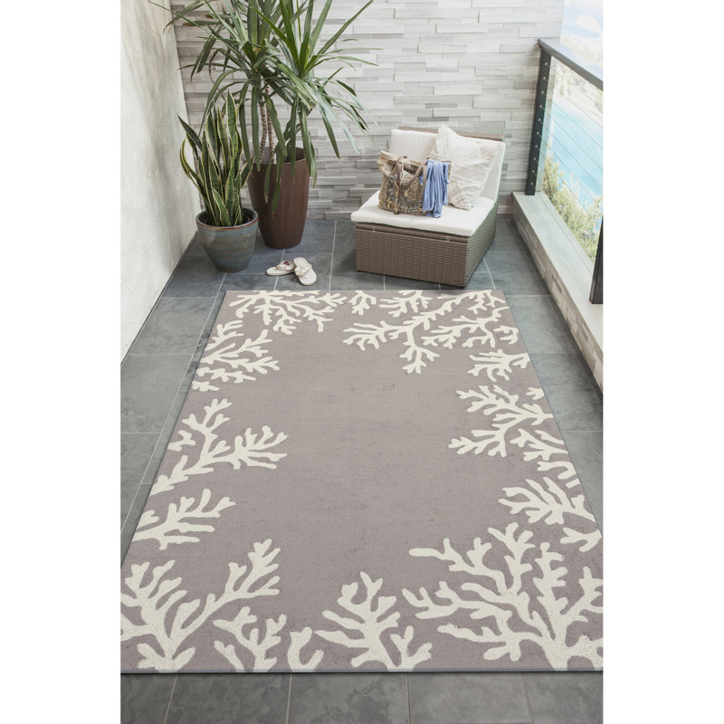 Patricia Floral Handmade Tufted Silver Indoor Outdoor Area Rug Reviews Birch Lane