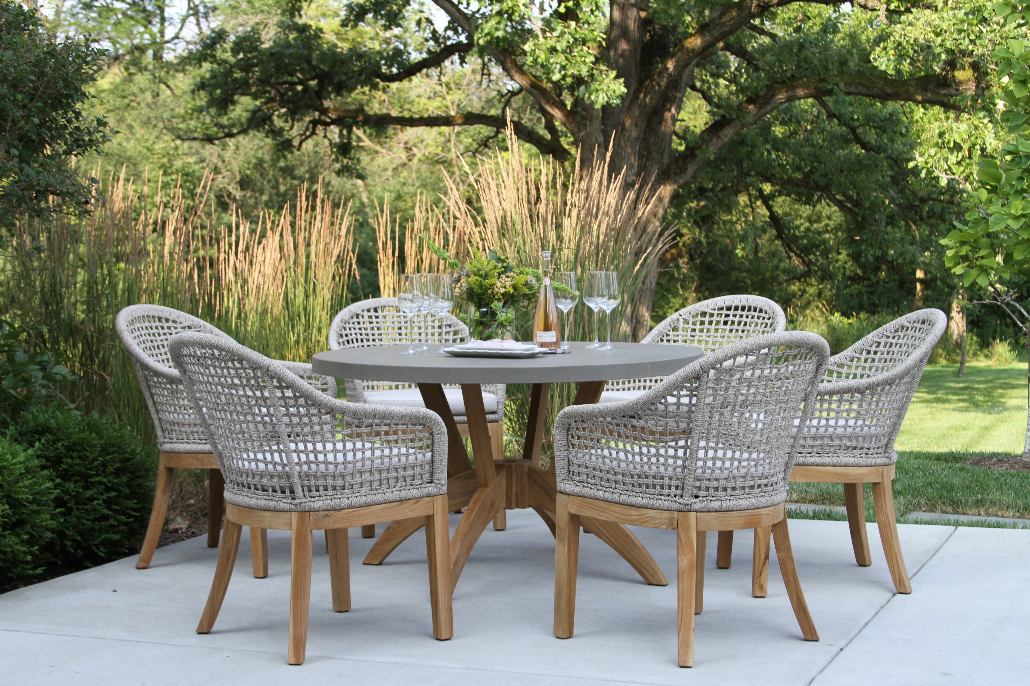 Kelly Clarkson Home Brett 7 Piece Teak Dining Set with Cushions 