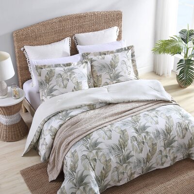 Tommy Bahama Waimea Bay Green Cotton Reversible Comforter Set