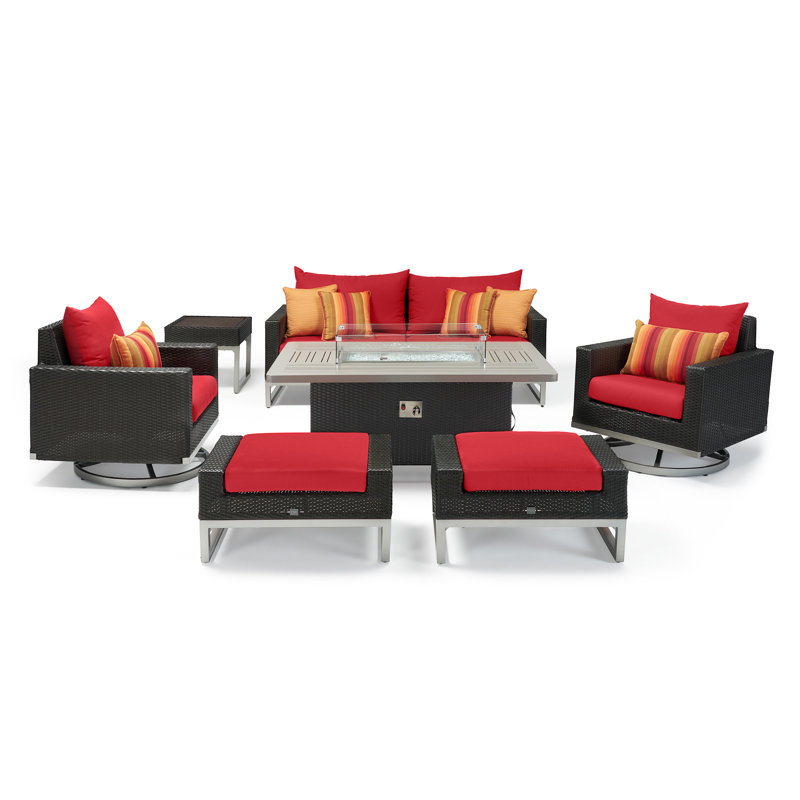 Ivy Bronx Shameka Motion Fire Outdoor 7 Piece Sunbrella Sofa Seating Group With Cushions Wayfair