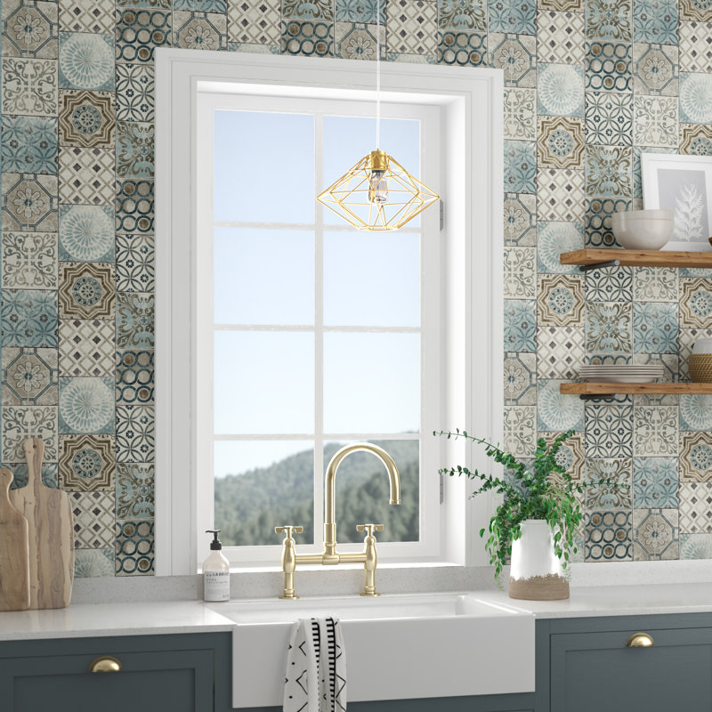 Bungalow Rose Cormier Moroccan Tile 18 L X 20 5 W And Stick Bungalow Rose Cormier Moroccan Tile 18