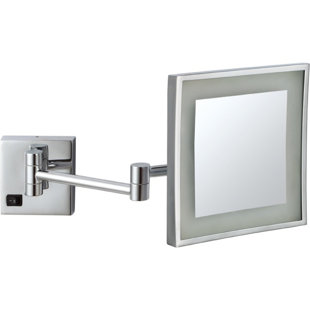 Wall Mount Magnifying Mirror With Lighted Light Wall Mounted Round Zadro 12 In L X 9 In W Led Lighted Wall Makeup Mirror In Satin