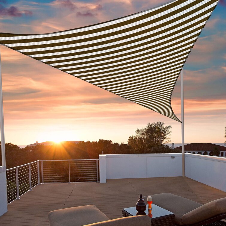 22Ft Sun Shade Sail 97% UV Block Triangle Canopy Outdoor Patio Pool Deck Blue