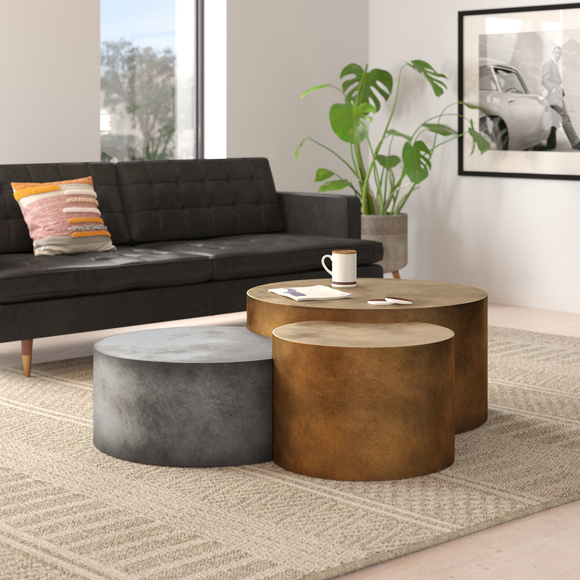 drum coffee table set