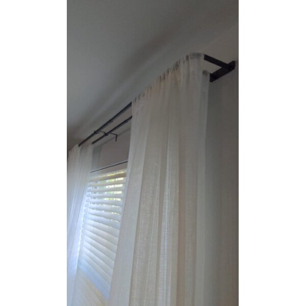 Exclusive Home Curtains Fetter Wrap Around Double Curtain Rod Matte Bronze 66-120
