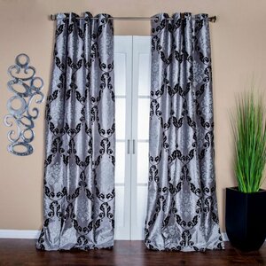 Arabella Damask Semi-Sheer Grommet Single Curtain Panel