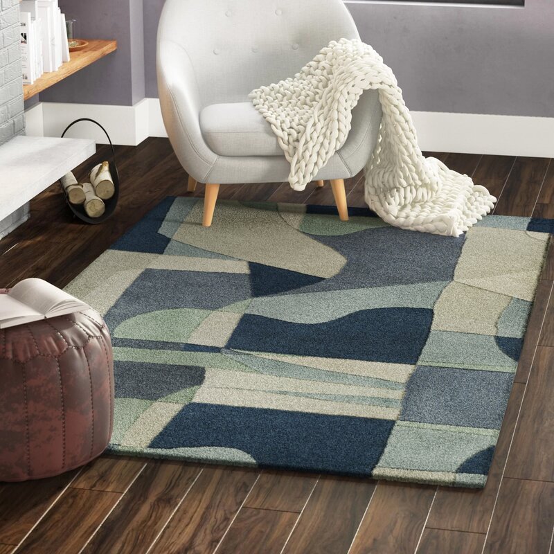 Eden Hand-Tufted Wool Teal/Navy/Gray Area Rug & Reviews ...