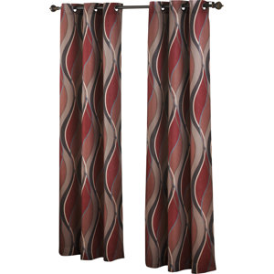 Intersect Geometric Semi-Sheer Grommet Single Curtain Panel