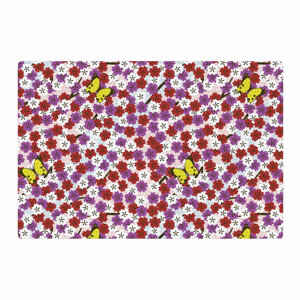 Setsu Egawa Cherry Blossom and Butterfly Red/Pink Area Rug
