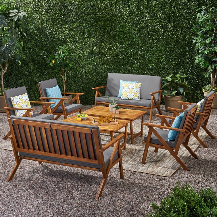 Highland Dunes 8 - Person Seating Group with Cushions & Reviews | Wayfair