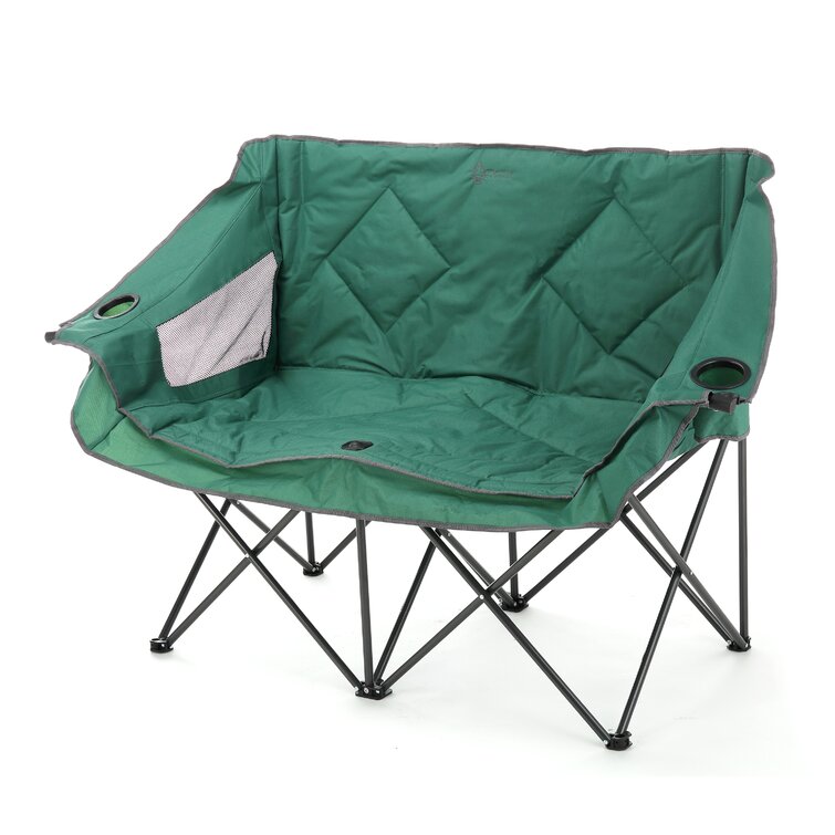 Conversation Camping Steel Quad Chair 2 Seaters Foldable Love Seat Outdoor NEW