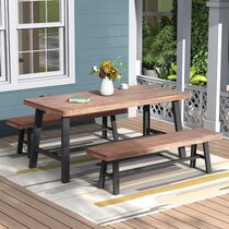 Outdoor Table And Bench Set Wayfair