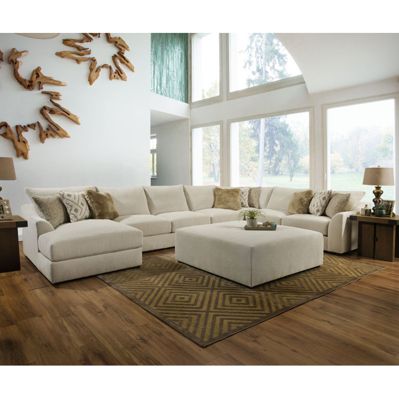 Everly Quinn Ipswich 111 Right Hand Facing Modular Sectional With Ottoman Wayfair