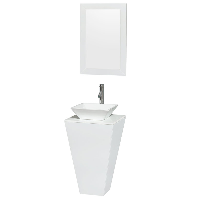 Wyndham Collection Esprit Arista 20 1 Single Pedestal Bathroom Esprit Arista 20 1 Single Pedestal Bathroom Vanity Set With Mirror In White
