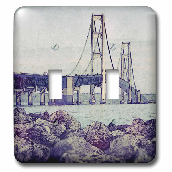 Bridge Connecting Michigan S Upper And Lower Peninsulas 2 Gang Toggle Light Switch Wall Plate