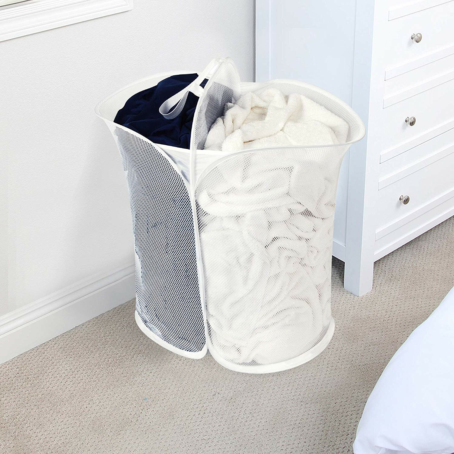 double compartment laundry hamper