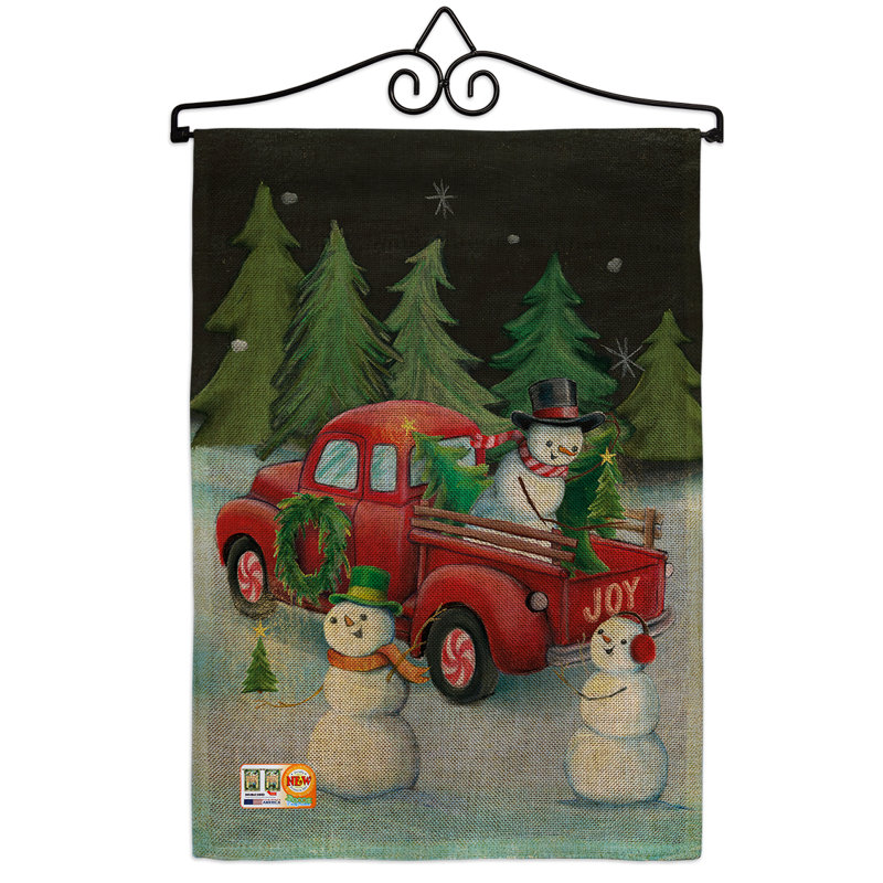Breeze Decor Picking Christmas Tree Winter Impressions 2 Sided Burlap 19 X 13 In Garden Flag Wayfair