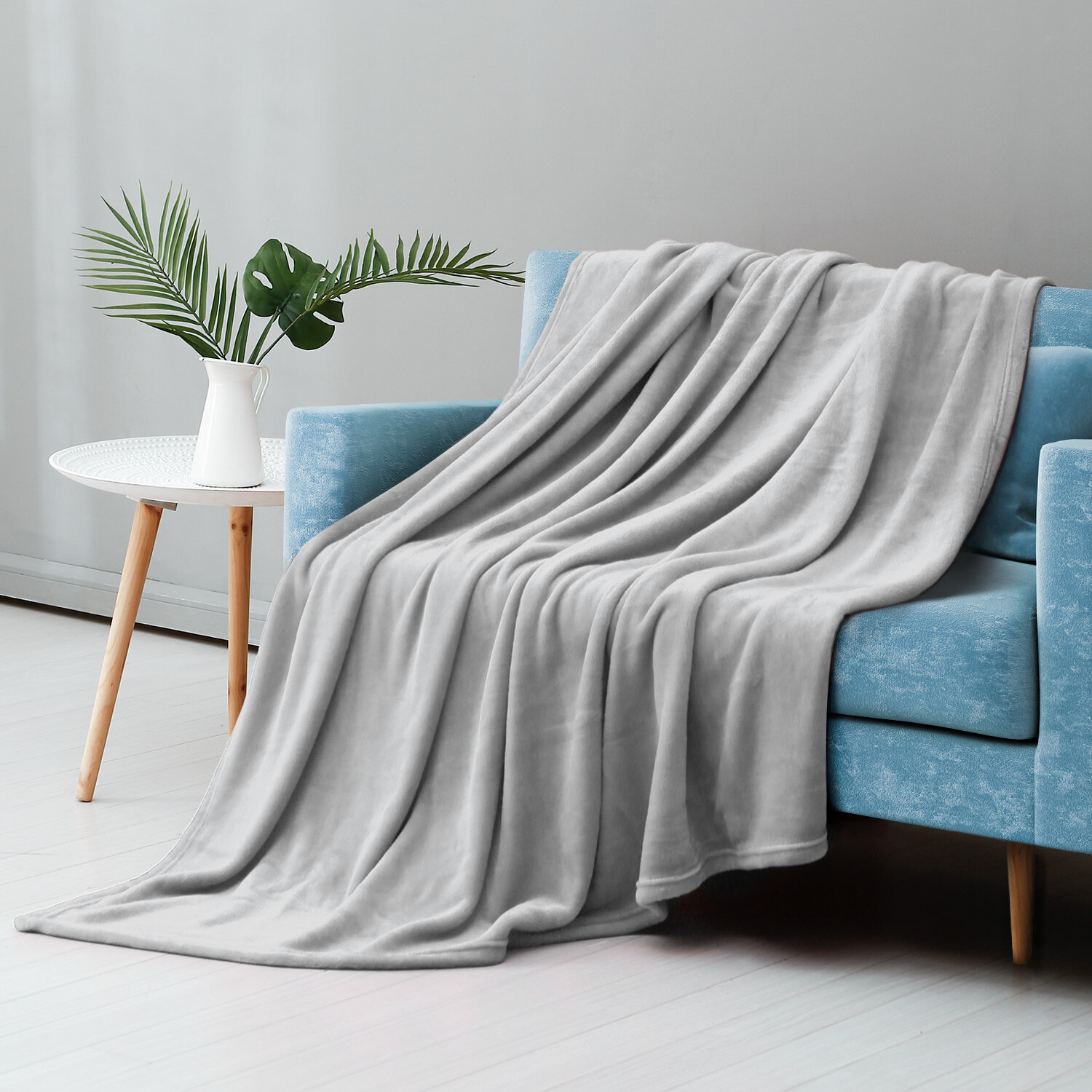 Luxurious Cozy Heavy Thick Solid Flannel Plush Soft Blanket Throws 