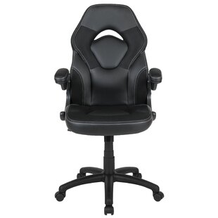 Ergonomic Computer Gaming Soft Leather Office Chair Flip Up Arms Lumbar Support 