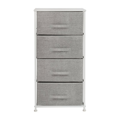 Malone 4 Drawer Vertical Storage Dresser with Wood Top & Fabric Pull Drawers INCOMPLETE 