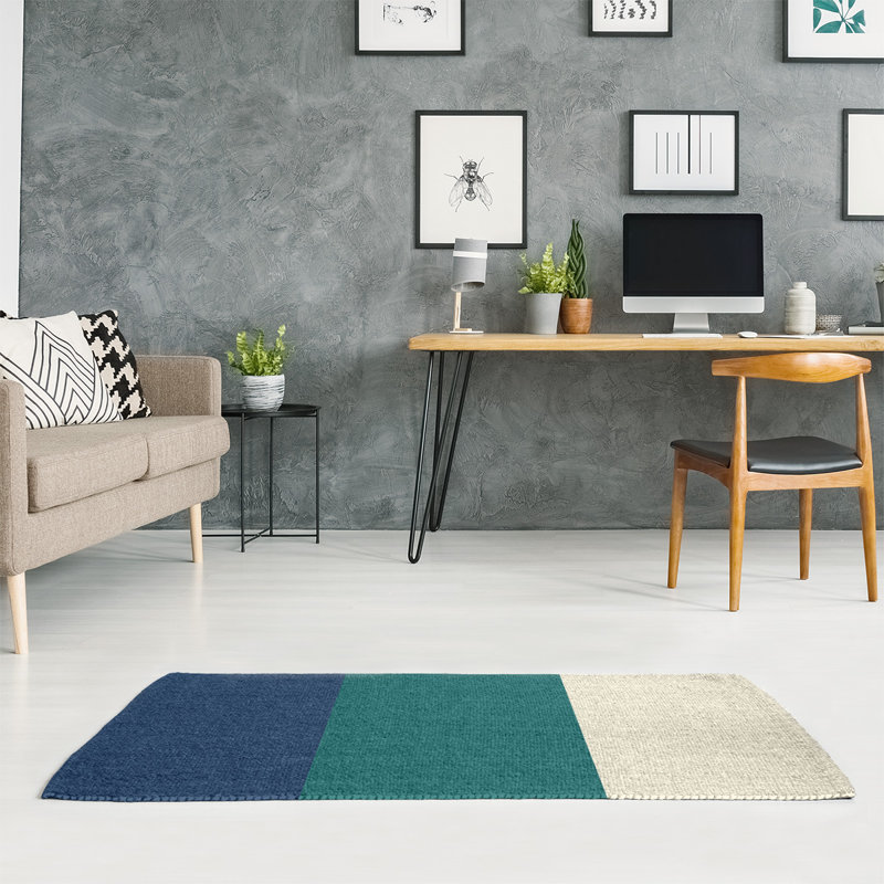 East Urban Home Seattle Striped Navy Green Cream Area Rug Wayfair Striped Navy Green Cream Area Rug