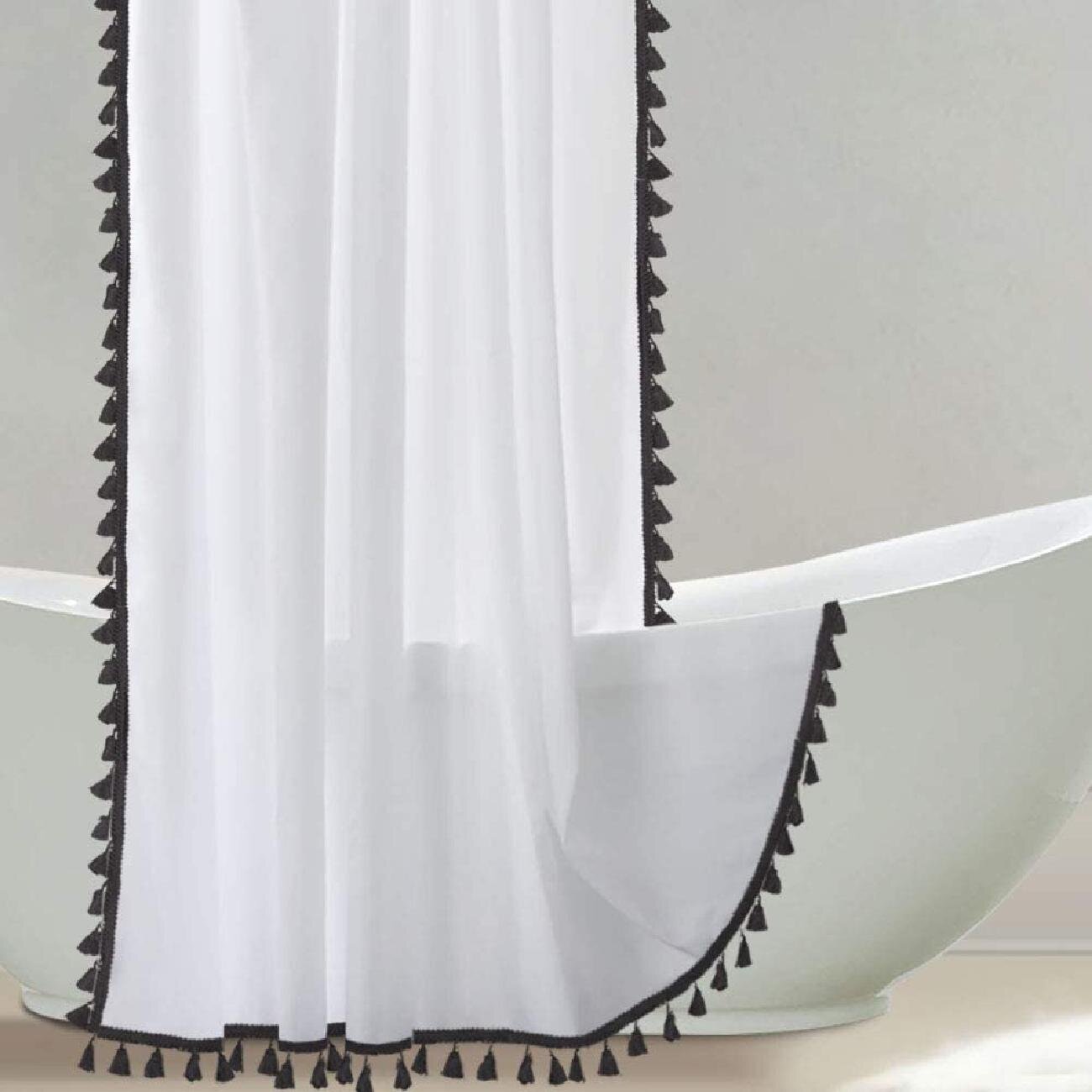 black and white shower curtain