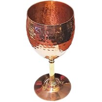 Hammered Copper Vintage Wine Glass Chalice Goblet Unique Wine Chalice 14 oz Capacity by Alchemade 
