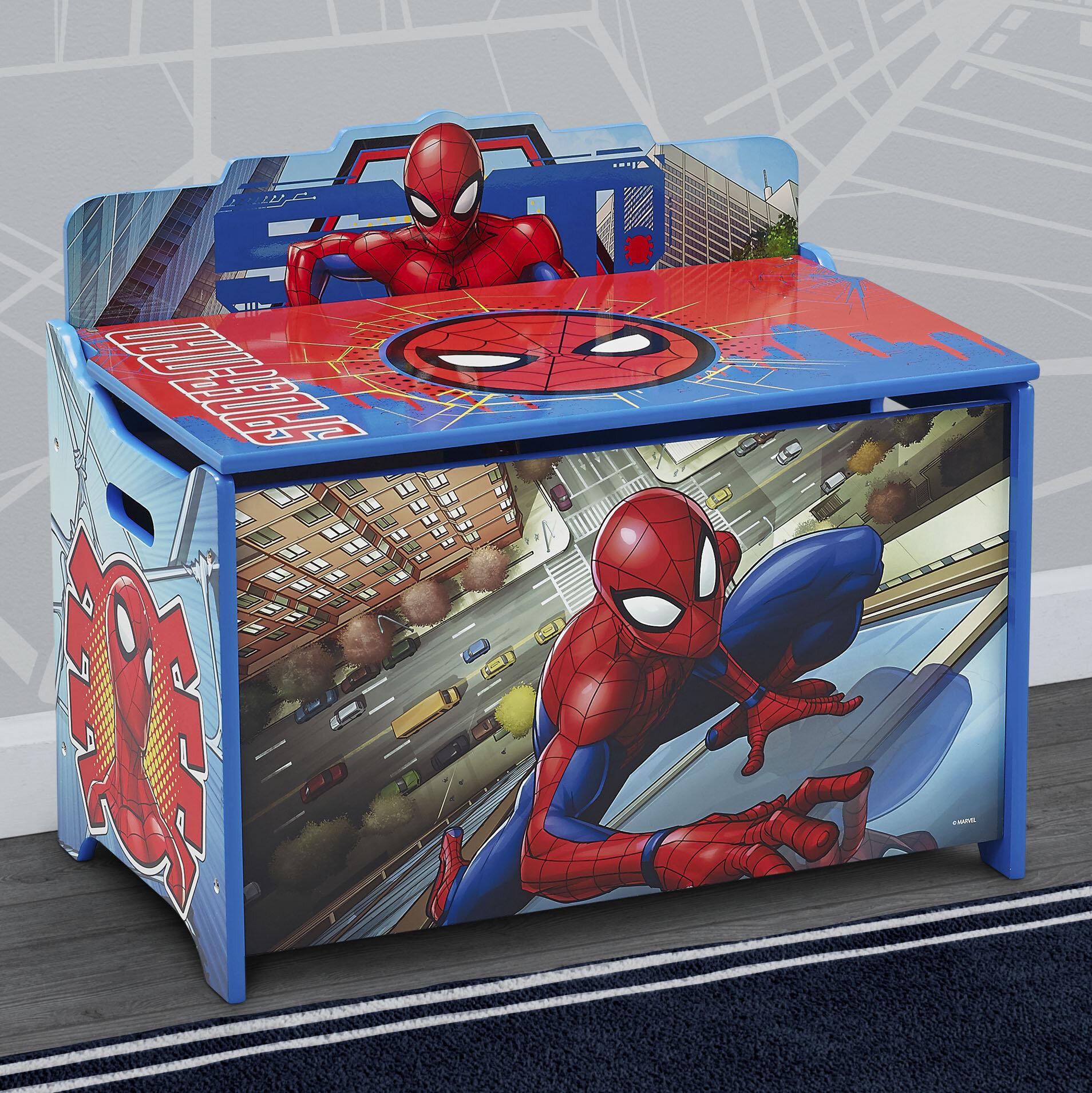 Delta Children Marvel Spider Man Deluxe Toy Box Reviews Wayfair