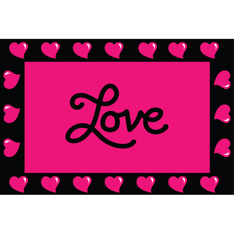 The Holiday Aisle Clinton Valentines Day Decoration Black Pink Area Rug Wayfair Ca