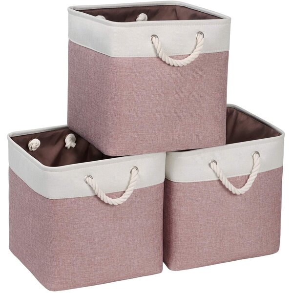 Latitude Run® Foldable Storage Cubes 13'' X 13'' X 13''Fabric Bins For ...