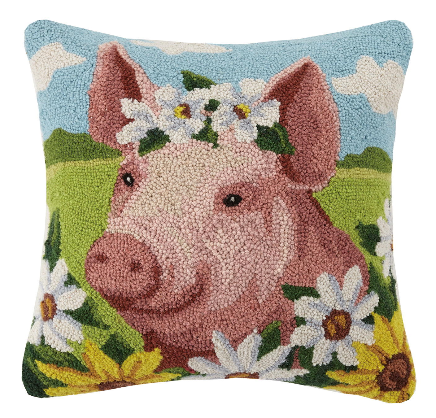 Peking Handicraft Pig Farm Animal Hook Wool Throw Pillow Wayfair