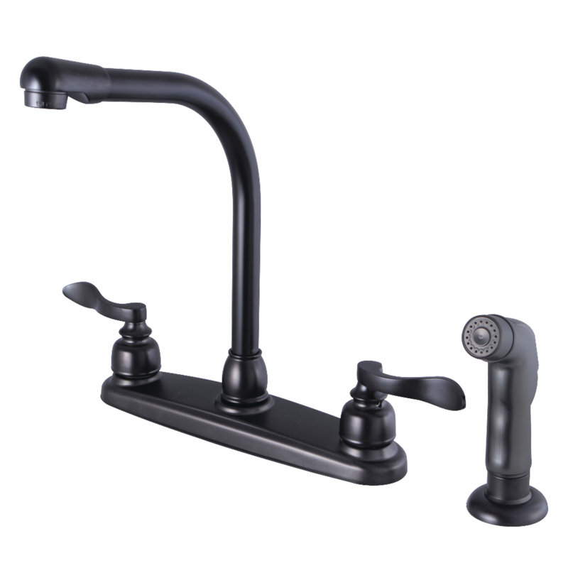 Kingston Brass Nuwave French Gooseneck Kitchen Faucet With Side