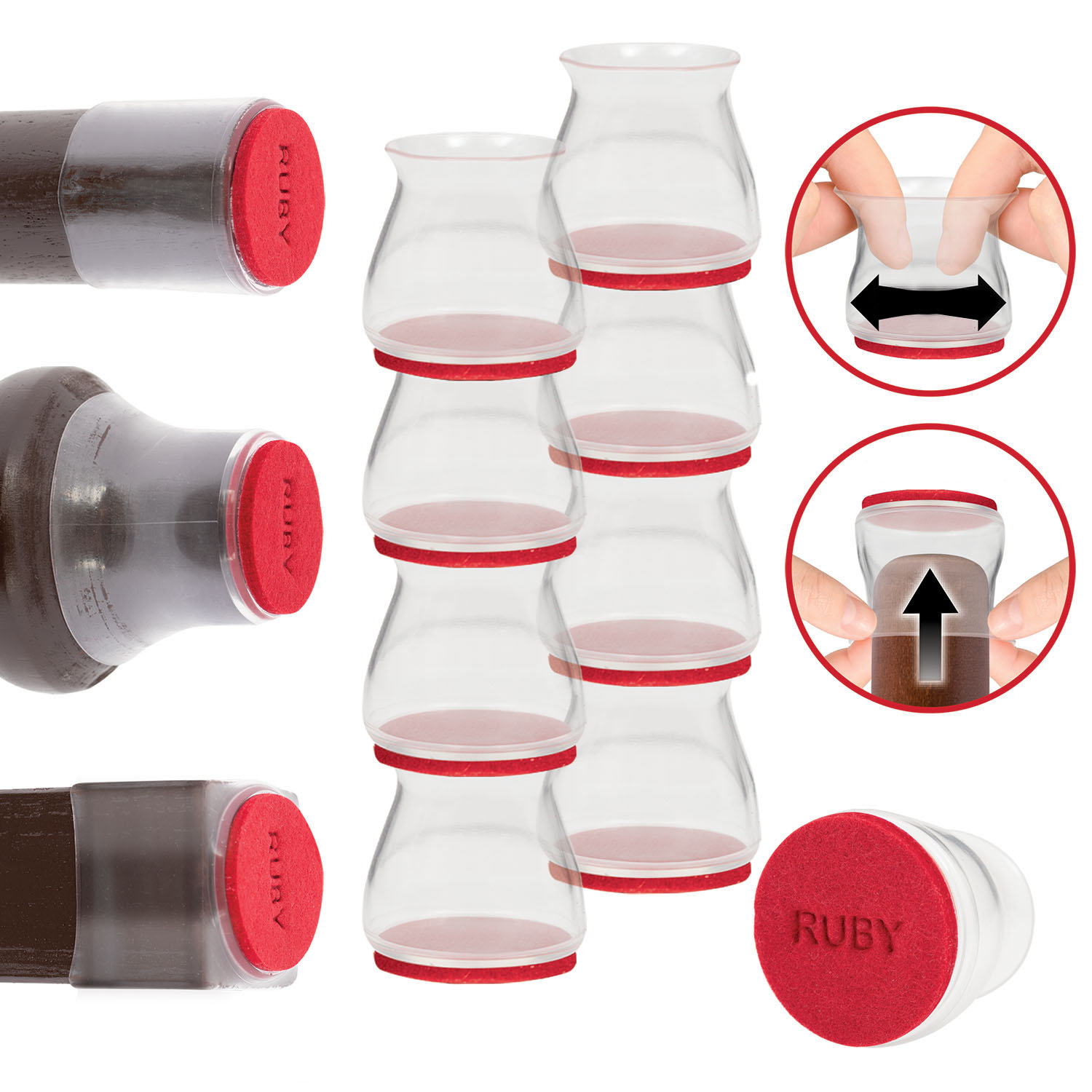 Ruby Sliders As Seen On Tv By Bulbhead Premium Chair Covers Protect Floors From Scratching Stretchable Fits Most Furniture Leg Sizes Shapes Chairs Slide Without Noise 8 Pack Wayfair