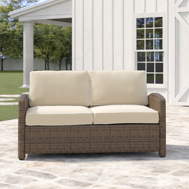 Lawson Wicker Loveseat With Cushions Reviews Birch Lane