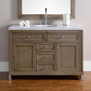 Washed Oak Vanity Wayfair Valladares 48 Single White Washed Walnut Base Bathroom Vanity Set