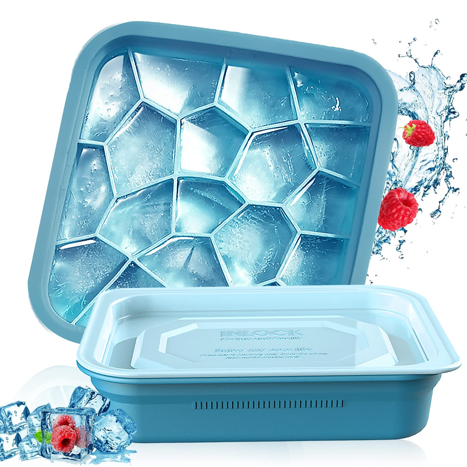 ICE CUBE TRAY MAKER SILICONE WITH REMOVABLE LID 2 4 6 PACK VARIOUS COLOR 3 