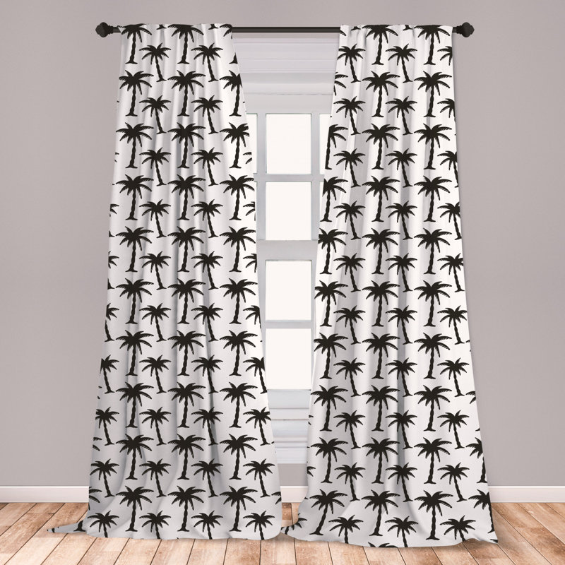 East Urban Home Jungle Leaves Floral Room Darkening Rod Pocket Curtain Panels Wayfair