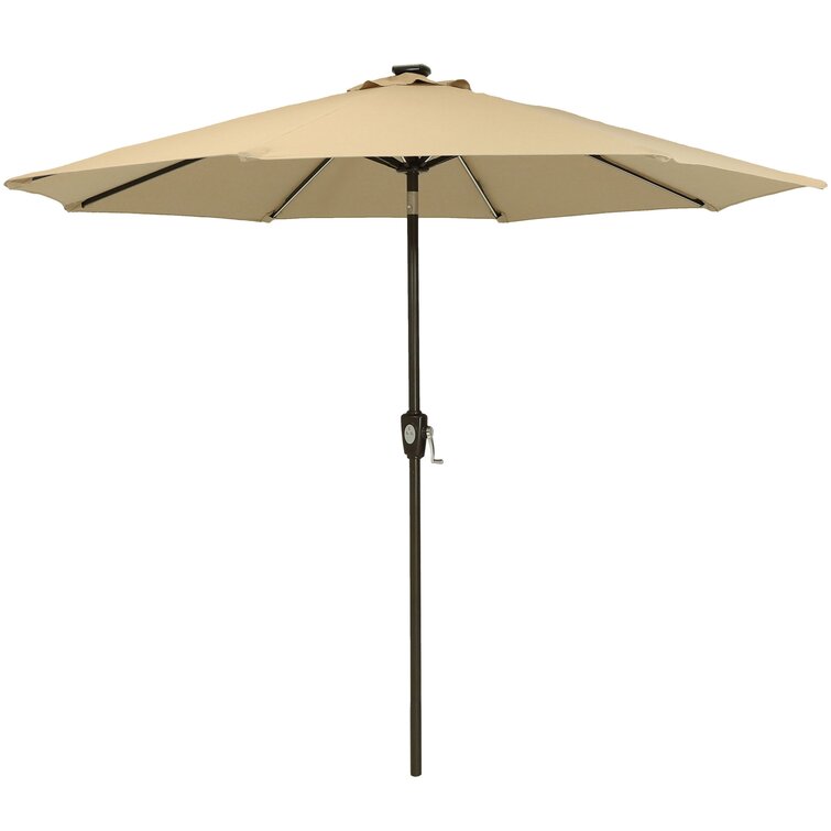 Breakwater Bay Caleb Lighted Market Sunbrella Umbrella & Reviews | Wayfair