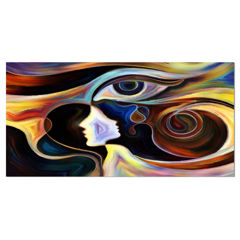Designart Colorful Intuition Abstract Graphic Art On Wrapped