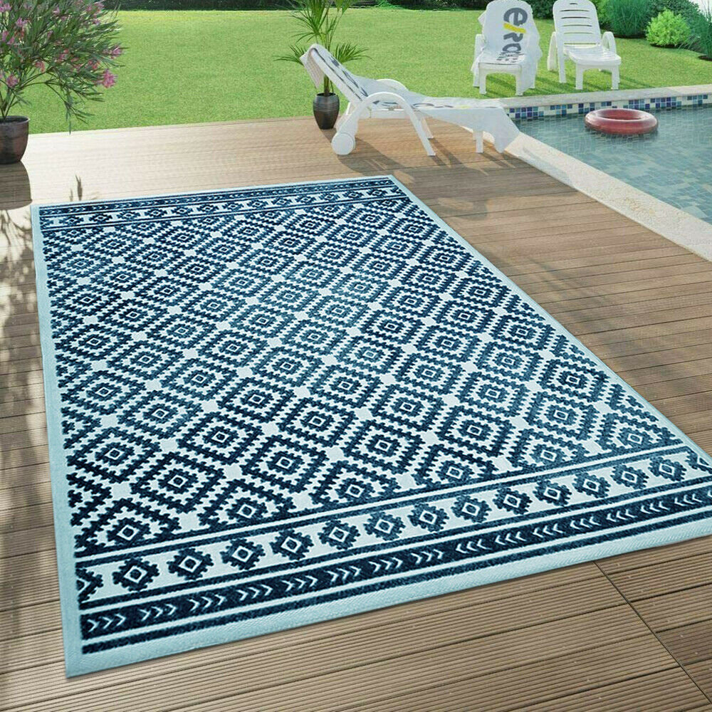 Gracie Oaks Avalene Soft Navy Blue Outdoor Rug Wayfair.co.uk