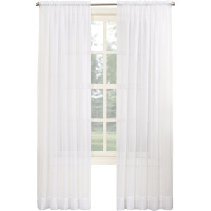 Emily Solid Sheer Rod Pocket Single Curtain Panel