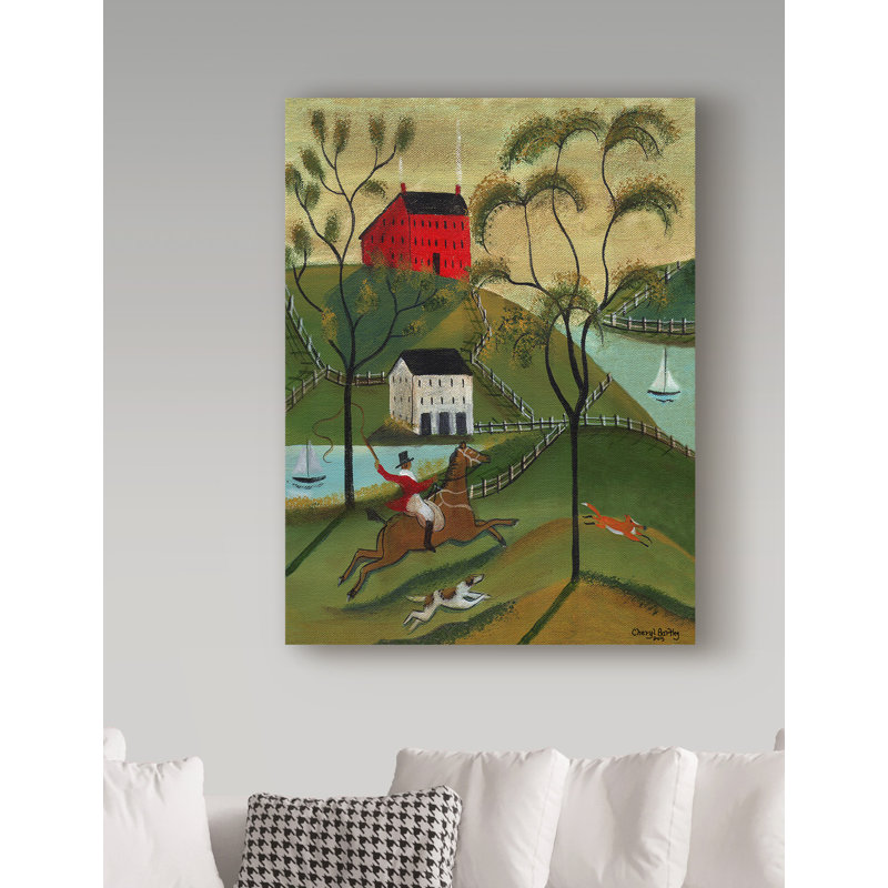 August Grove Ocean Fox Hunt Acrylic Painting Print On Wrapped