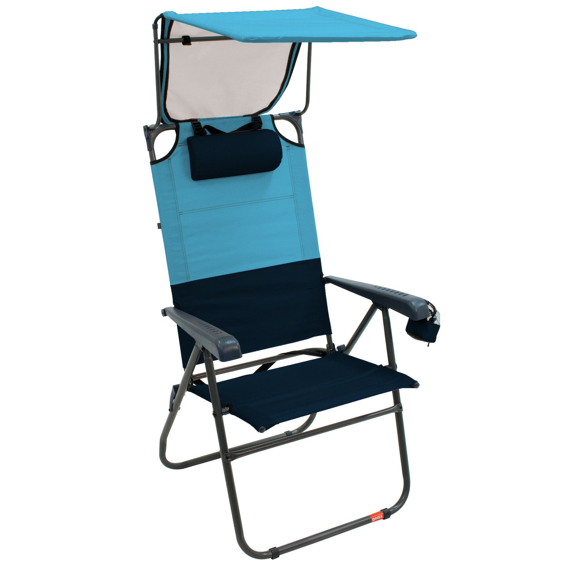 beach chair with canopy and cup holder
