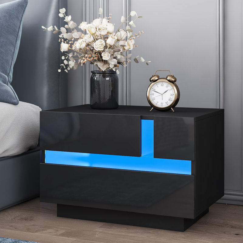 Wade Logan® Augusten Nightstand with LED Lights & Reviews | Wayfair