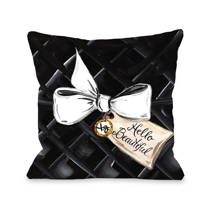 One Bella Casa Hello Beautiful Bow Glitter Throw Pillow Reviews